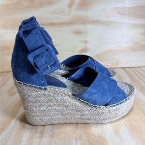 Marc Fisher LTD Women's Able Espadrille Wedge Sandal in Blue